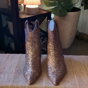 Charles By Charles David Glitter Ankle Boots - Bronze